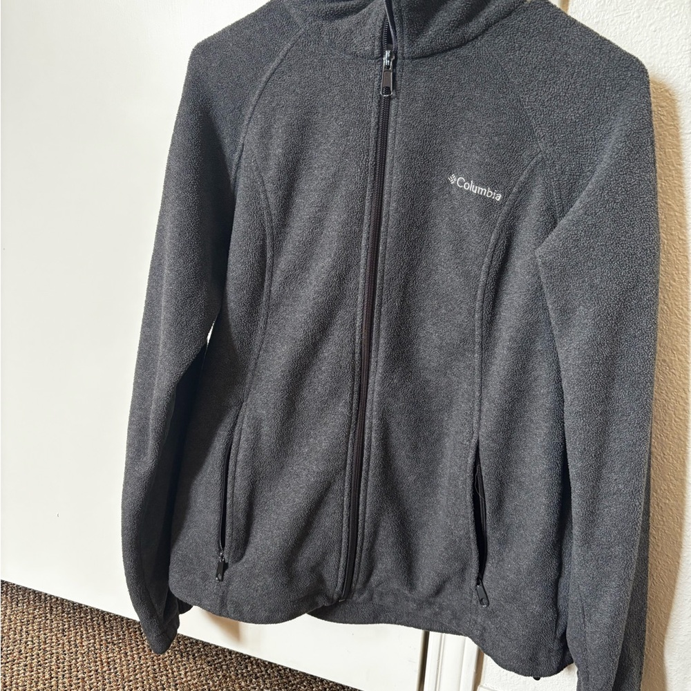 Columbia Women's Full Zip Lightweight Fleece Jacket Medium, Black/Grey
